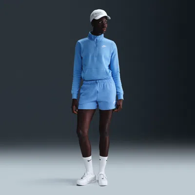 Nike Women's  Sportswear Club Fleece Mid-rise Shorts In Blue