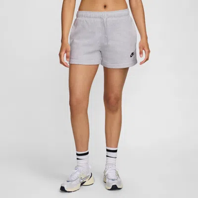 Nike Women's  Sportswear Club Fleece Mid-rise Shorts In Birch Heather/black