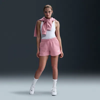 Nike Women's  Sportswear Club Fleece Mid-rise Shorts In Pink
