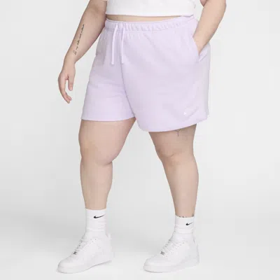Nike Women's  Sportswear Club Fleece Mid-rise Shorts (plus Size) In Purple