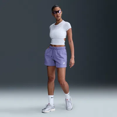 Nike Women's  Sportswear Club Fleece Mid-rise Shorts In Purple