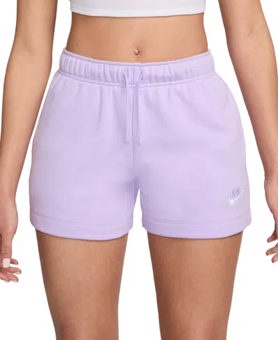Nike Women's Sportswear Club Fleece Mid-rise Shorts In Violet Mist