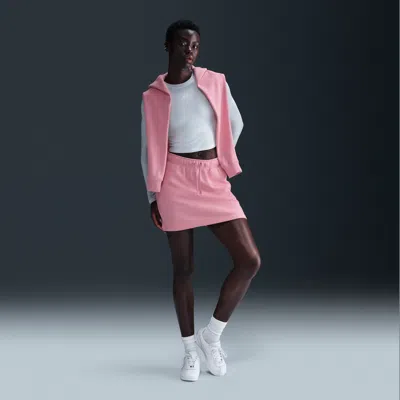 Nike Women's  Sportswear Club Fleece Mid-rise Skirt In Pink
