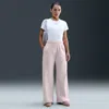 Nike Women's  Sportswear Club Fleece Mid-rise Wide-leg Cozy Pants In Pink