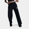 Nike Women's Sportswear Club Fleece Mid-rise Wide-leg Graphic Pants In Black/wolf Grey