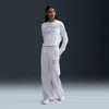 Nike Women's  Sportswear Club Fleece Mid-rise Wide-leg Graphic Pants In Brown