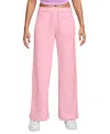 Nike Women's Sportswear Club Fleece Mid-rise Wide-leg Sweatpants In Pink