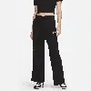 Nike Women's  Sportswear Club Fleece Mid-rise Wide-leg Sweatpants In Black