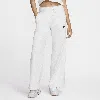 Nike Women's  Sportswear Club Fleece Mid-rise Wide-leg Sweatpants In Brown