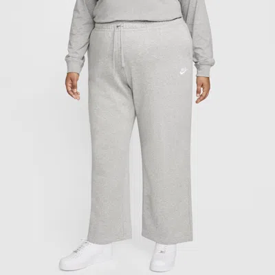 Nike Plus Size Sportswear Club Fleece Mid-rise Wide-leg Sweatpants In Grey