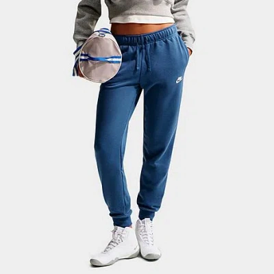 Nike Women's Sportswear Club Fleece Mid-rise Jogger Pants In Blue