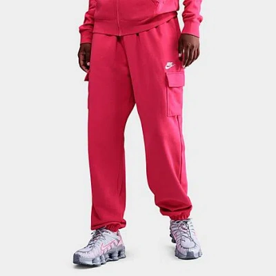Nike Women's Sportswear Club Fleece Mid-rise Oversized Cargo Sweatpants In Red