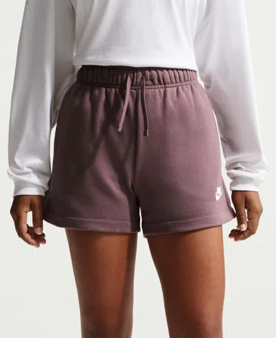 Nike Women's Sportswear Club Fleece Mid-rise Shorts In Brown