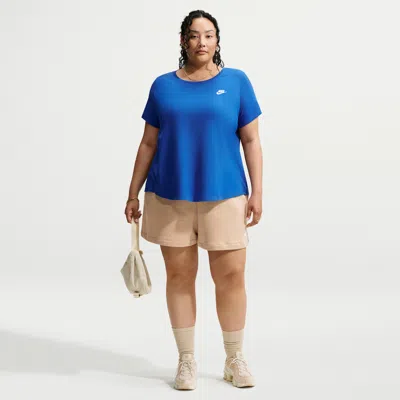 Nike Women's  Sportswear Club Fleece Mid-rise Shorts (plus Size) In Blue