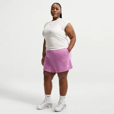 Nike Women's  Sportswear Club Fleece Mid-rise Shorts (plus Size) In Multi