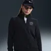 Nike Women's  Sportswear Club Fleece Mock-neck 1/2-zip Graphic Top In Black