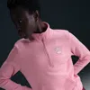 Nike Women's  Sportswear Club Fleece Mock-neck 1/2-zip Graphic Top In Pink
