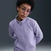 Nike Women's  Sportswear Club Fleece Mock-neck 1/2-zip Graphic Top In Purple