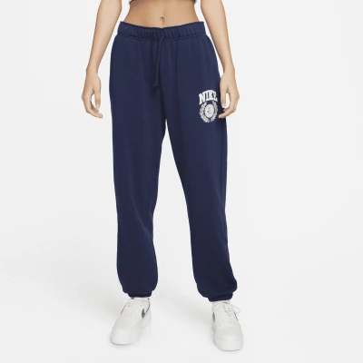 Nike Women's  Sportswear Club Fleece Oversized Mid-rise Sweatpants In Blue
