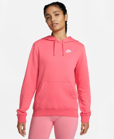 Nike Women's Sportswear Club Fleece Pullover Hoodie In Pink