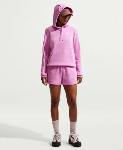 Nike Women's Sportswear Club Fleece Pullover Hoodie In Pink