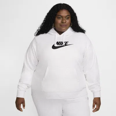 Nike Women's  Sportswear Club Fleece Pullover Hoodie (plus Size) In Birch Heather,black
