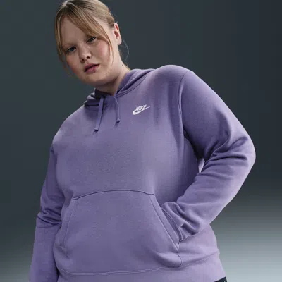 Nike Women's  Sportswear Club Fleece Pullover Hoodie (plus Size) In Purple