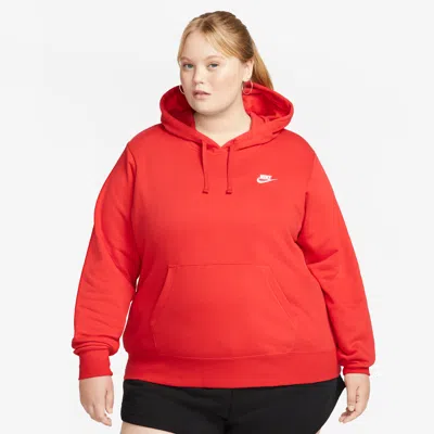 Nike Women's  Sportswear Club Fleece Pullover Hoodie (plus Size) In Red