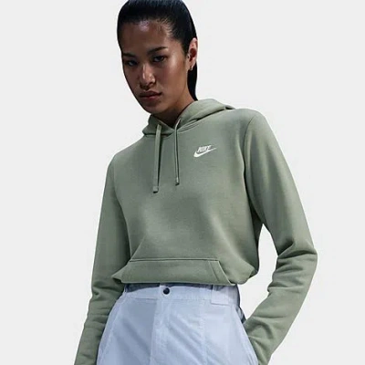 Nike Women's Sportswear Club Fleece Pullover Hoodie In Jade Horizon/white