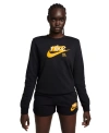 Nike Club Fleece Sweatshirt In Black,university Gold,white