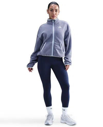 Nike Women's Sportswear Club Long-sleeve Jacket In Blue