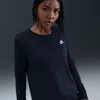 Nike Women's  Sportswear Club Long-sleeve T-shirt In Black