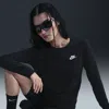 Nike Women's  Sportswear Club Long-sleeve T-shirt In Black