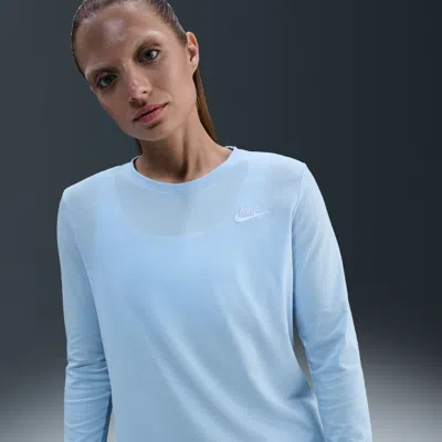 Nike Women's  Sportswear Club Long-sleeve T-shirt In Blue