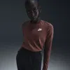 Nike Women's  Sportswear Club Long-sleeve T-shirt In Brown