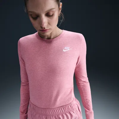 Nike Women's  Sportswear Club Long-sleeve T-shirt In Pink