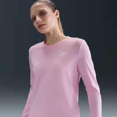 Nike Women's  Sportswear Club Long-sleeve T-shirt In Pink