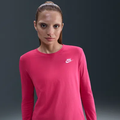 Nike Women's  Sportswear Club Long-sleeve T-shirt In Pink