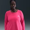 Nike Women's  Sportswear Club Long-sleeve T-shirt (plus Size) In Pink
