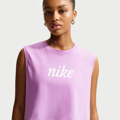 Nike Women's  Sportswear Club Loose Cropped Tank Top In Pink