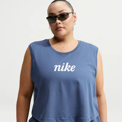 Nike Women's  Sportswear Club Loose Cropped Tank Top (plus Size) In Animal Print