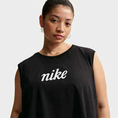 Nike Women's  Sportswear Club Loose Cropped Tank Top (plus Size) In Black