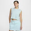 Nike Women's  Sportswear Club Sleeveless Cropped Top In Blue
