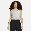 Nike Women's  Sportswear Club Sleeveless Cropped Top In Grey