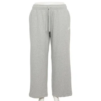 Nike Women's Sportswear Club Wide-leg Sweatpants - Plus In Heather Grey In Gray