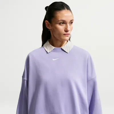 Nike Women's  Sportswear Collection Essentials Oversized Fleece Crew Sweatshirt In Purple