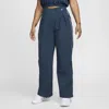 Nike Women's  Sportswear Collection Mid-rise Repel Asymmetrical-waist Trousers In Blue
