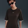 Nike Sportswear Cotton Graphic T-shirt Dress In Brown