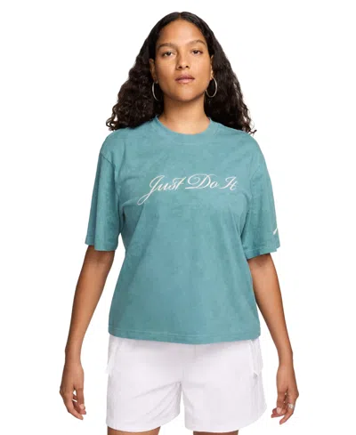Nike Women's Sportswear Cotton Crewneck Short-sleeve T-shirt In Bicoastal,bicoastal