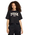 Nike Women's Sportswear Cotton Logo Short-sleeve T-shirt In Black